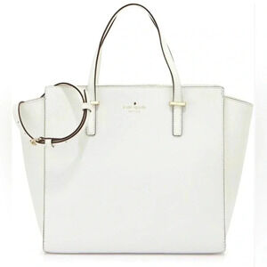 KATE SPADE Cedar Street Hayden White Saffiano Leather Satchel Bag Large